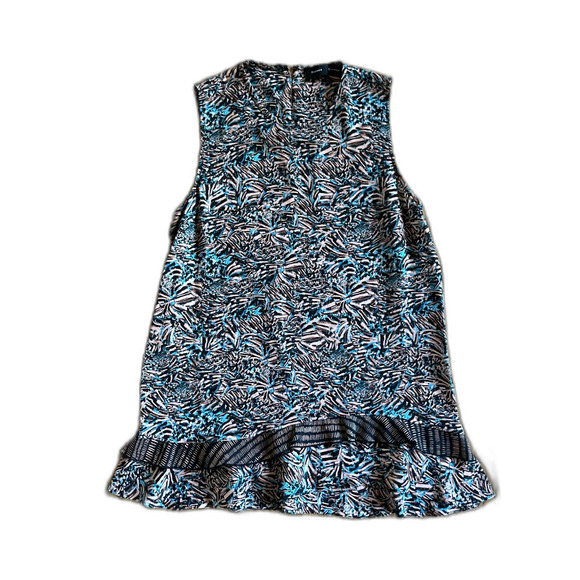Proenza Schouler 100% Silk Multicolor Print Sleeveless Top Blouse Women's Size 4 - Picture 3 of 9